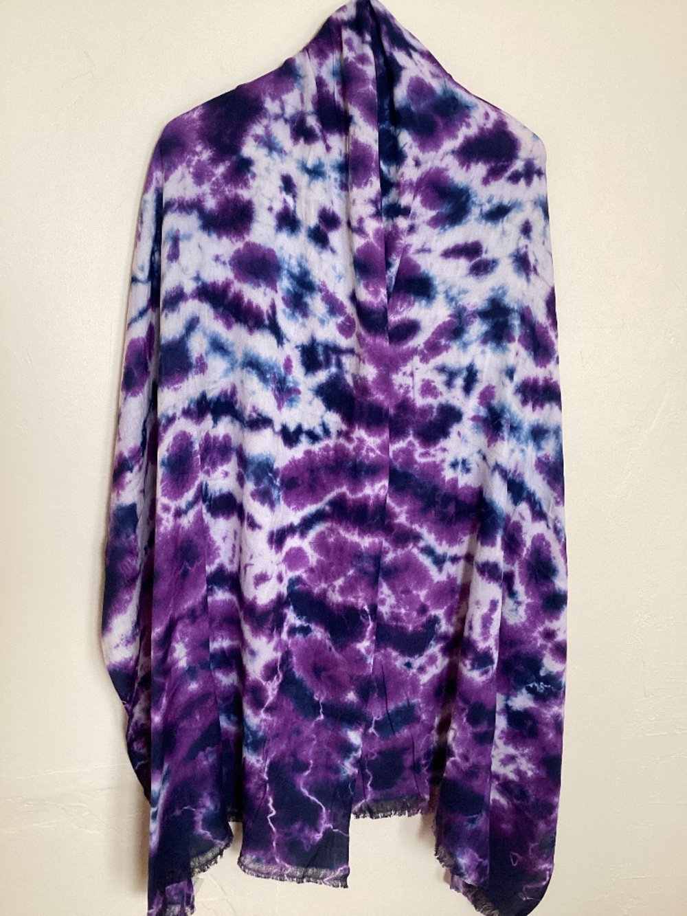 Earth Divas tie dye purple navy white scarf sarong wrap shawl fair trade bamboo